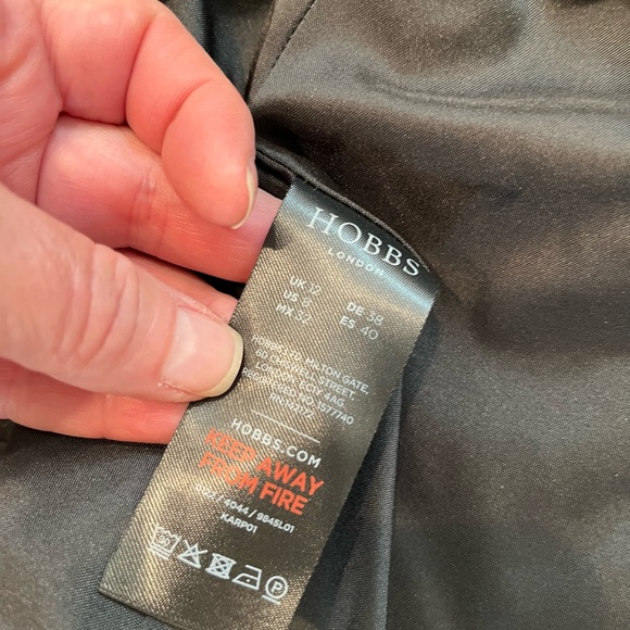 HOBBS Womens 1 Button Textured Blazer Jacket UK 12 /US 8 Medium Black Business - Picture 13 of 14